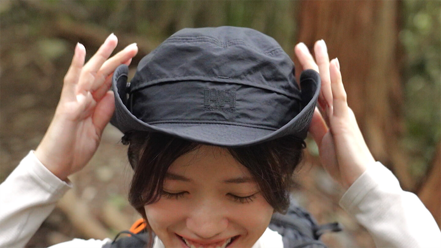 今回の登山ファッションを撮影していた時のこと